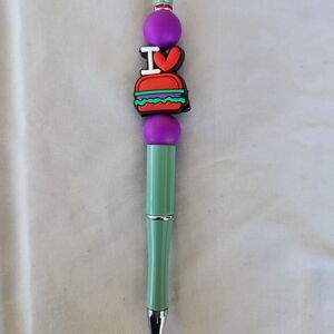 I ❤️ BURGERS beaded pen
